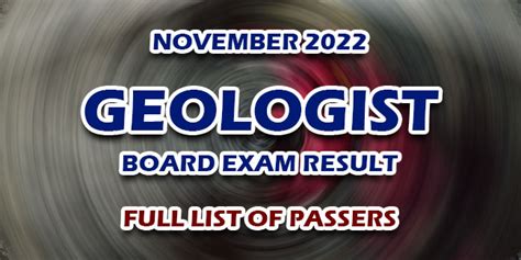 FULL RESULTS: November 2022 Geologist board .
